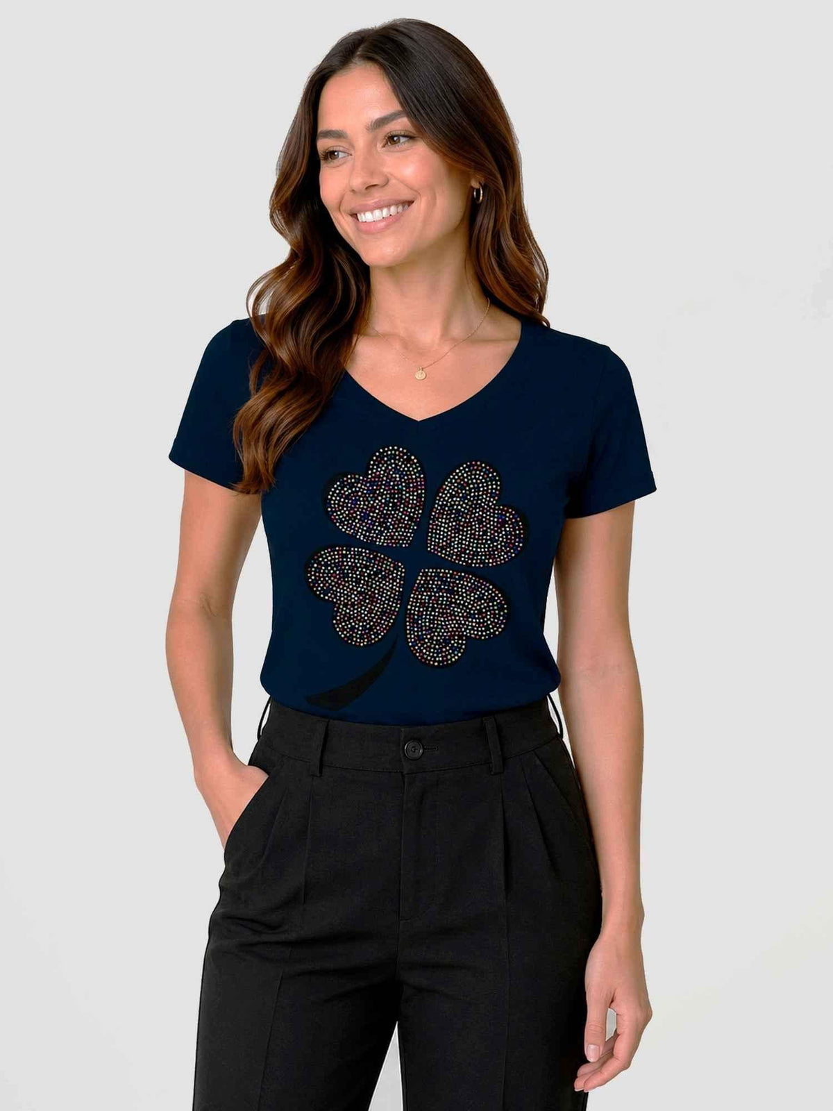 T-Shirt Trevo strass
