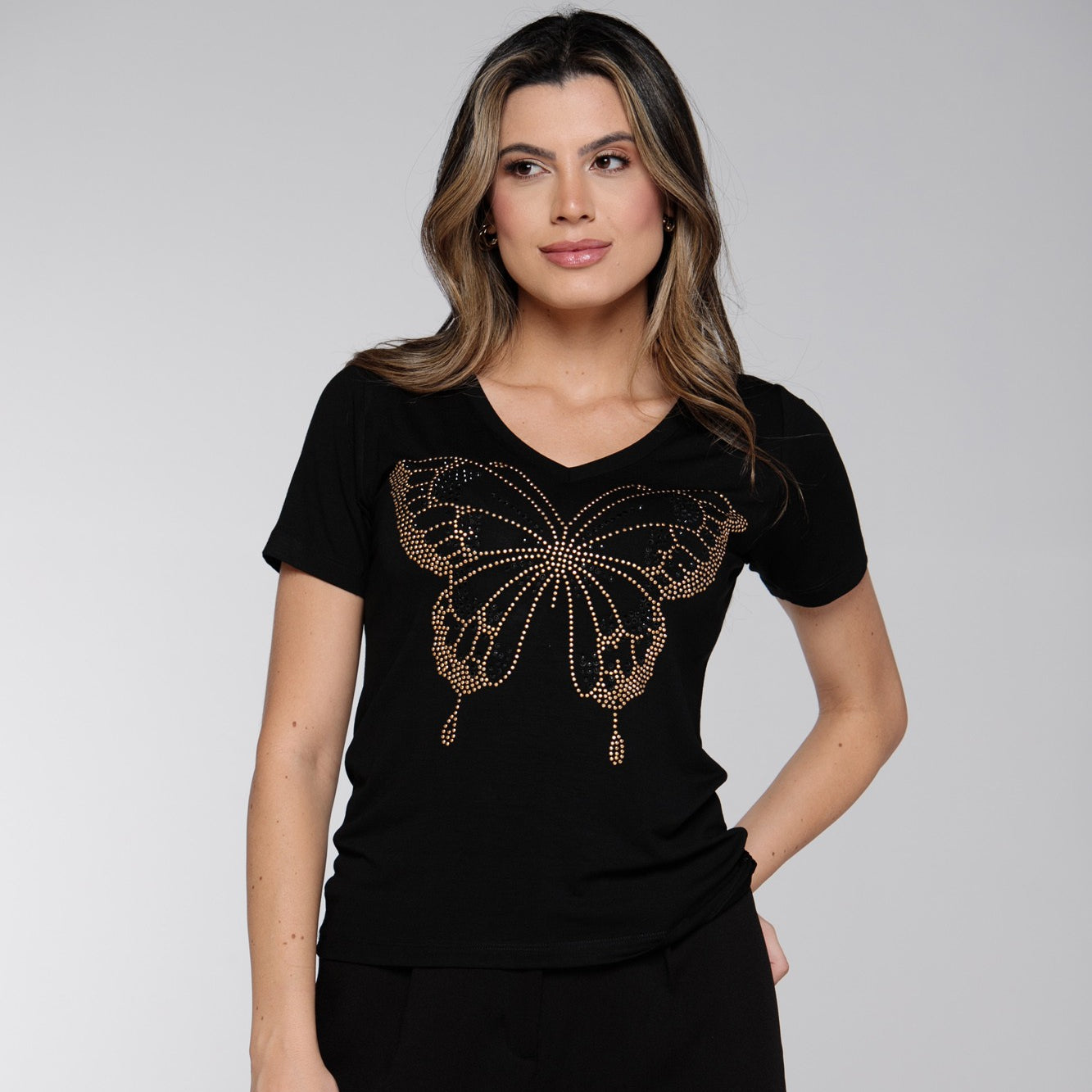 T-shirt Butterfly Strass