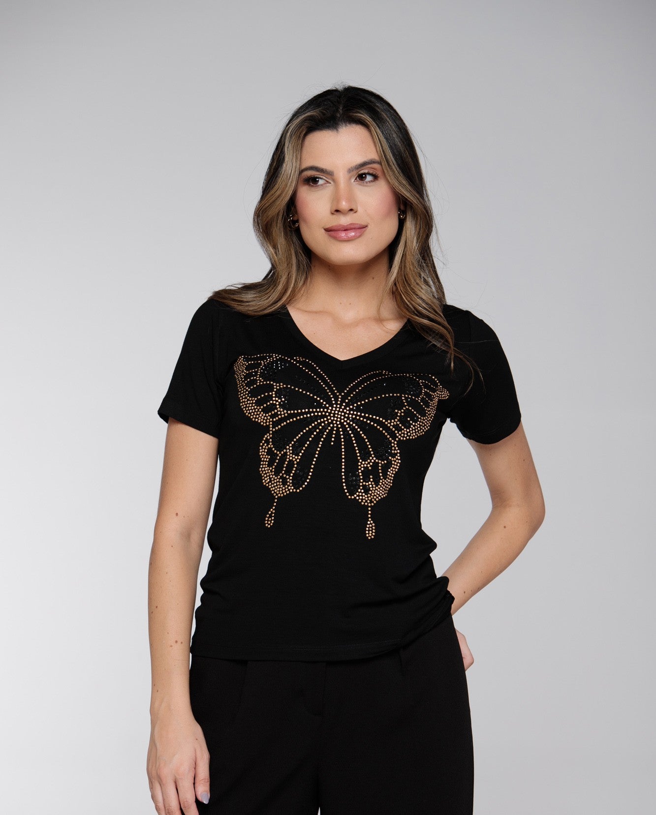 T-shirt Butterfly Strass