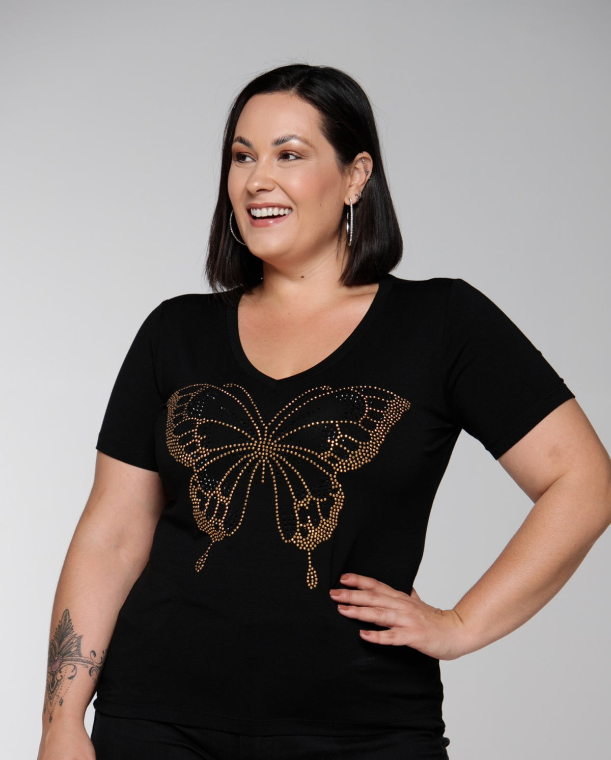 T-shirt Butterfly Strass