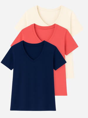 Kit 3 Peças Essenciais Gola V - Divina Garota