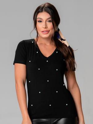 T-Shirt Bordada Pontos de Luz - Divina Garota