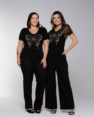 T-shirt Butterfly Strass - Divina Garota