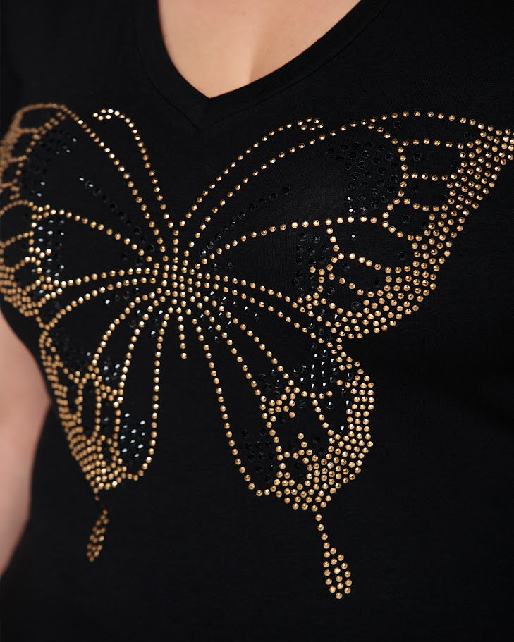 T-shirt Butterfly Strass