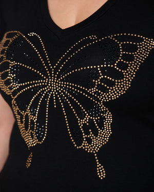 T-shirt Butterfly Strass - Divina Garota