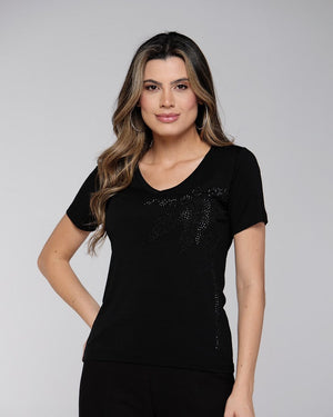 T-Shirt Coqueiro Strass - Divina Garota