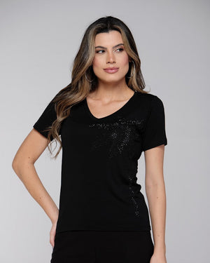 T-Shirt Coqueiro Strass - Divina Garota