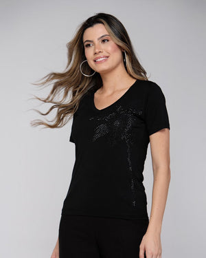 T-Shirt Coqueiro Strass - Divina Garota