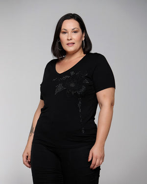 T-Shirt Coqueiro Strass - Divina Garota