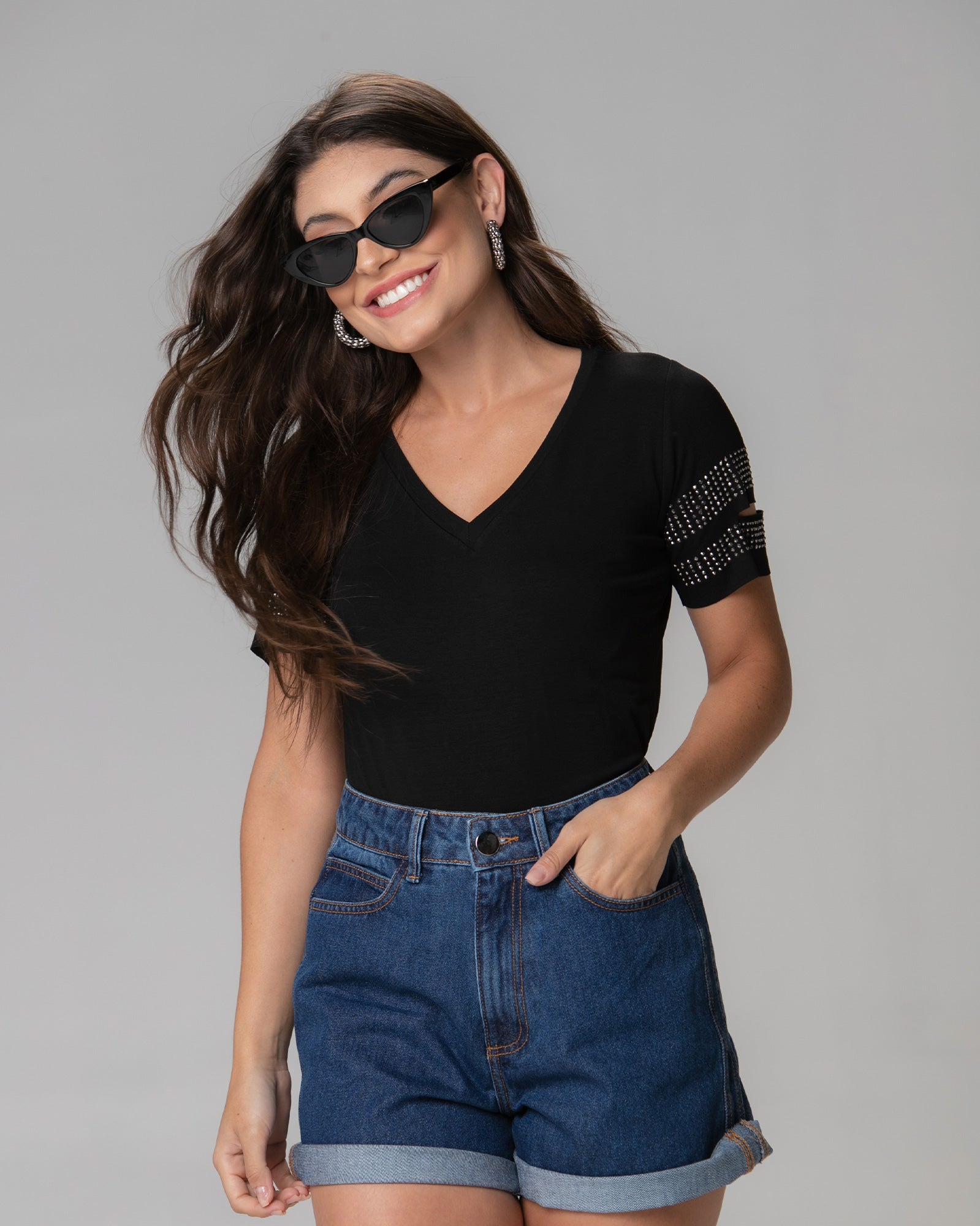 T-shirt Fenda Strass
