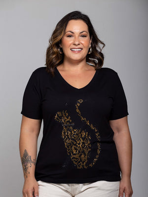 T-shirt Gato Tigrado - Divina Garota