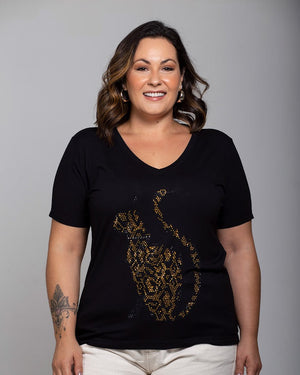 T-shirt Gato Tigrado - Divina Garota