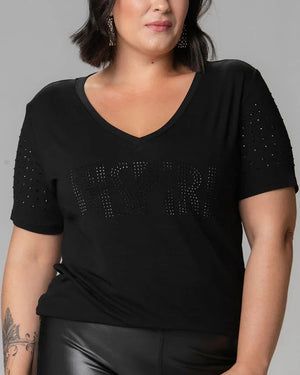 T-Shirt Inspire Strass - Divina Garota