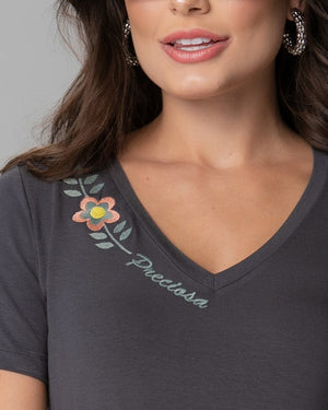 T-Shirt Bordada Preciosa - Divina Garota