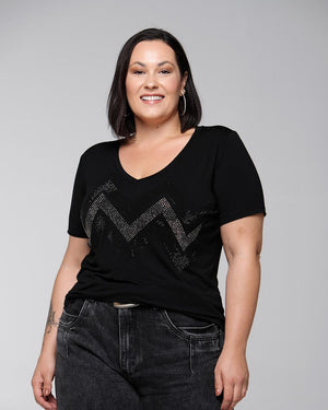 T-shirt Sintonia Strass - Divina Garota