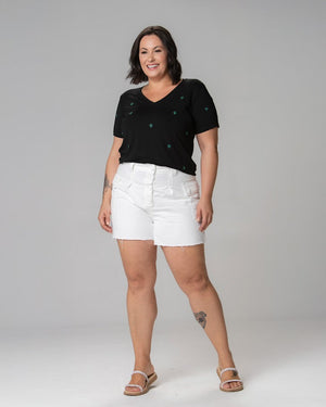 T-shirt Bordada Mini Trevo - Divina Garota