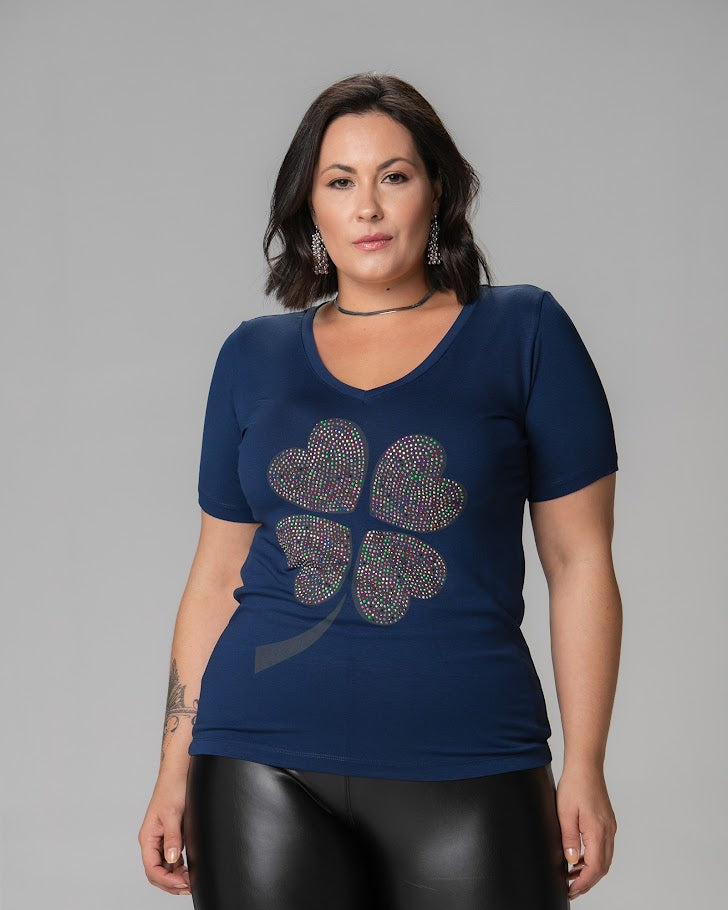 T-Shirt Trevo strass