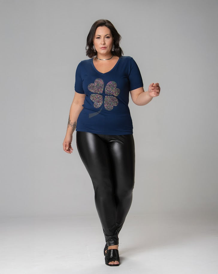 T-Shirt Trevo strass