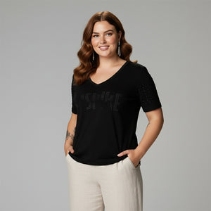 T-Shirt Inspire Strass Divina Garota