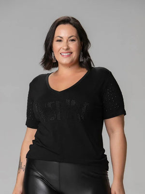 T-Shirt Inspire Strass - Divina Garota