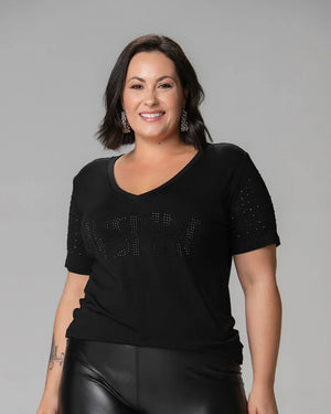 T-Shirt Inspire Strass - Divina Garota