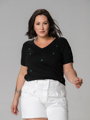 T-shirt Bordada Mini Trevo - Divina Garota