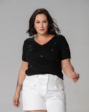 T-shirt Bordada Mini Trevo - Divina Garota