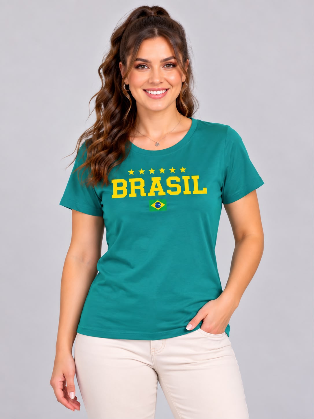 T-shirt Brasil 5 Estrelas - Verde