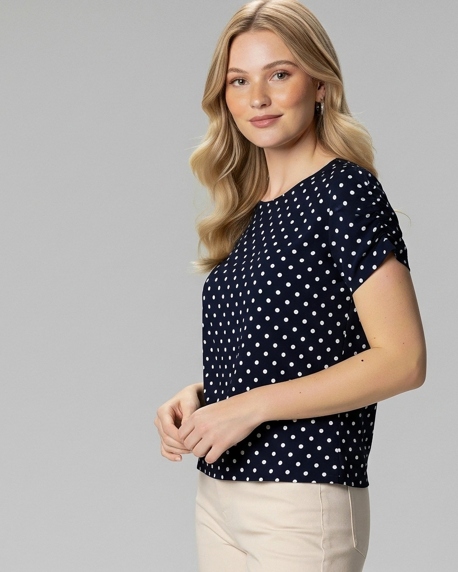 Blusa Bufante Poá Marinho