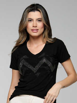 T-shirt Sintonia Strass - Divina Garota