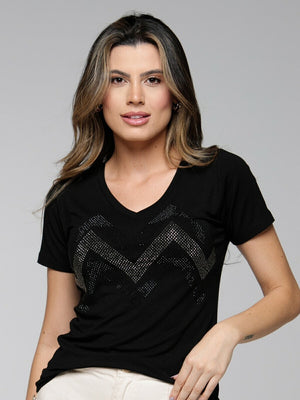 T-shirt Sintonia Strass - Divina Garota