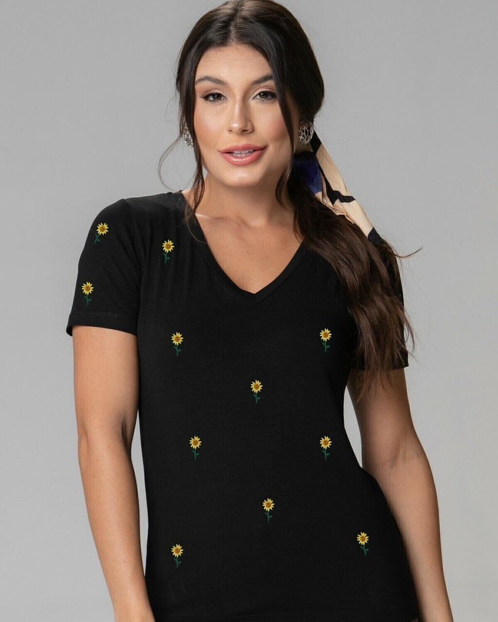 T-shirt Bordada Mini Girassol