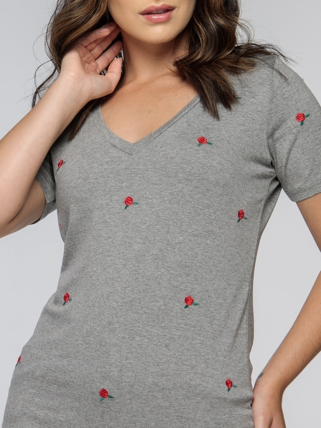 T-shirt Mini Rosas Bordada