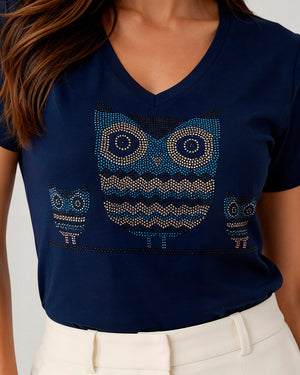 T-shirt Coruja Cristais