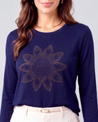 Blusa Manga Girassol Dourado