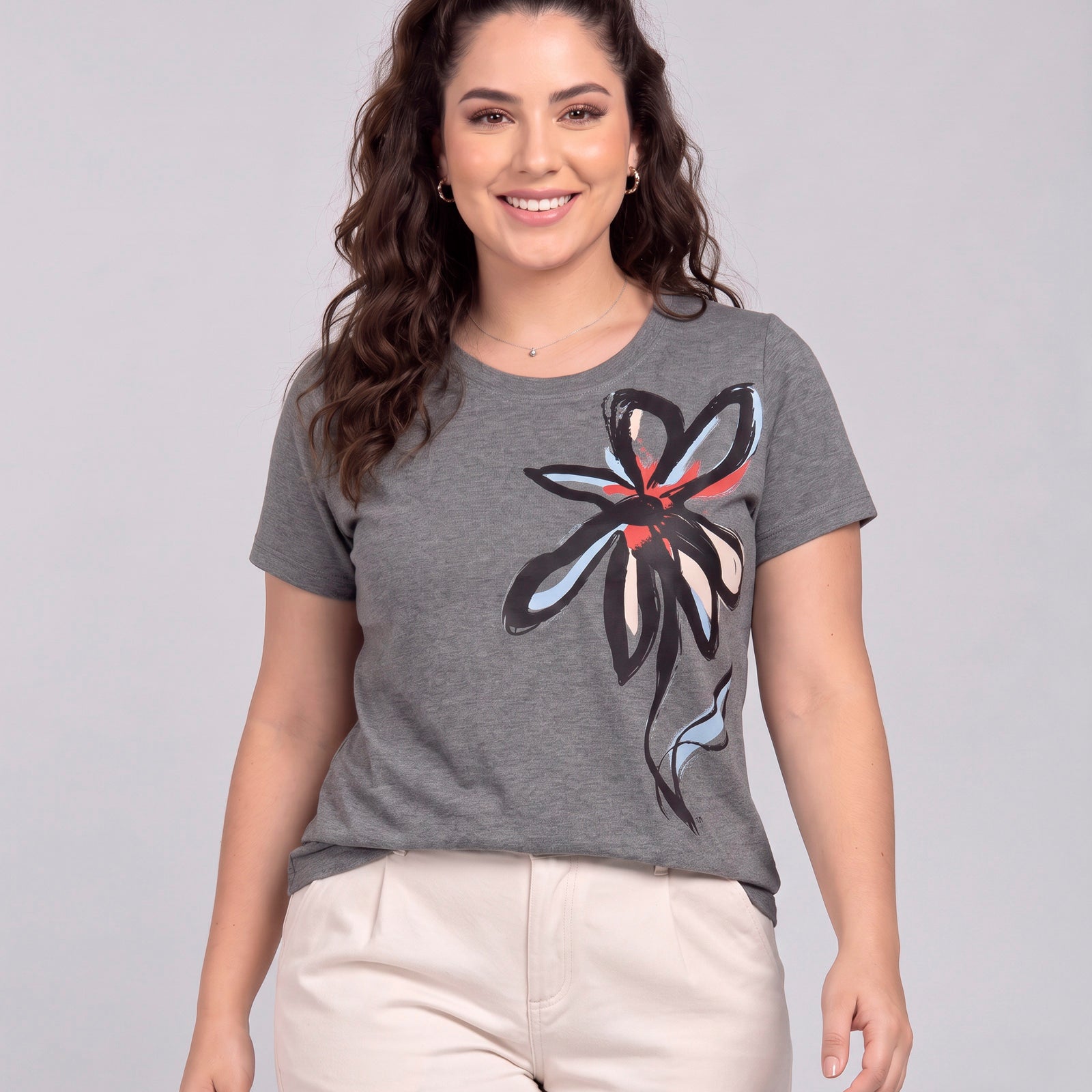T-Shirt Flora Grafite