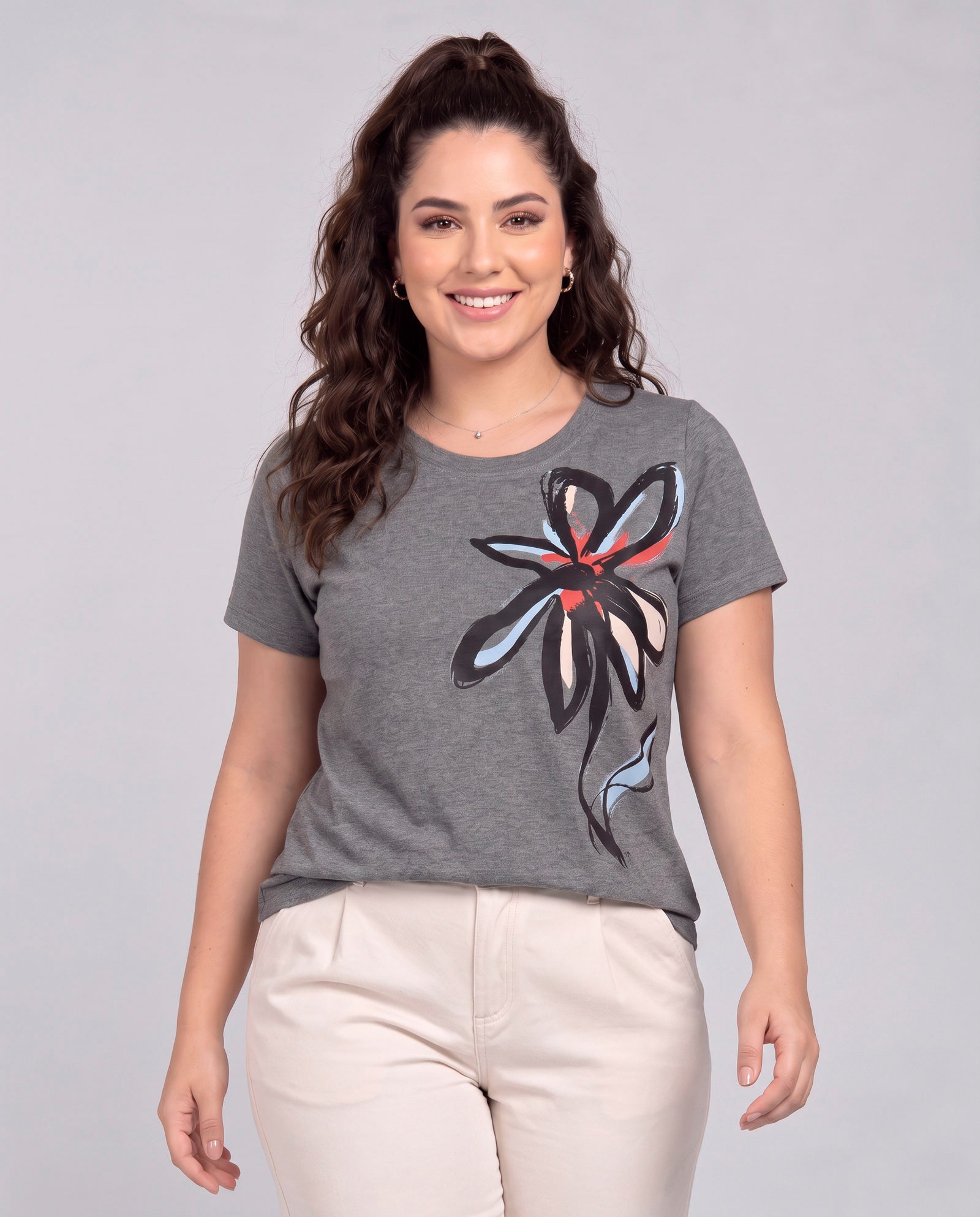 T-Shirt Flora Grafite