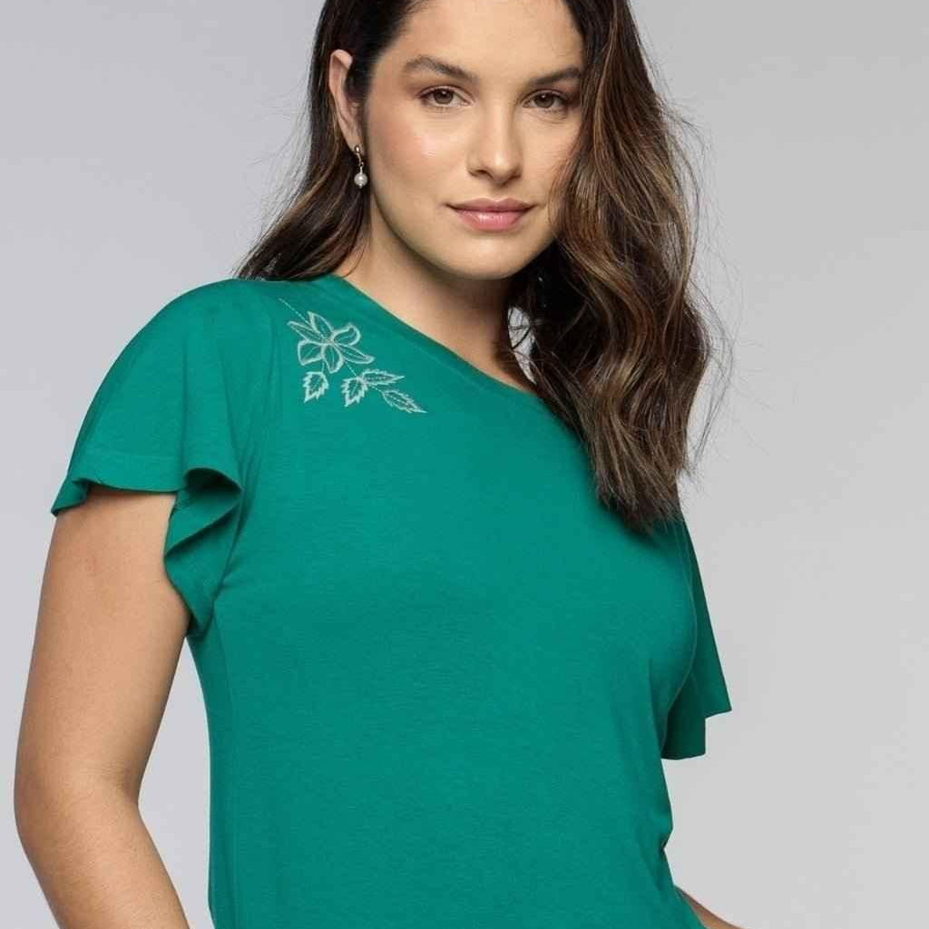 Blusa Bordada Flor de Lis