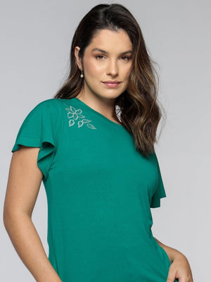 Blusa Bordada Flor de Lis - Divina Garota