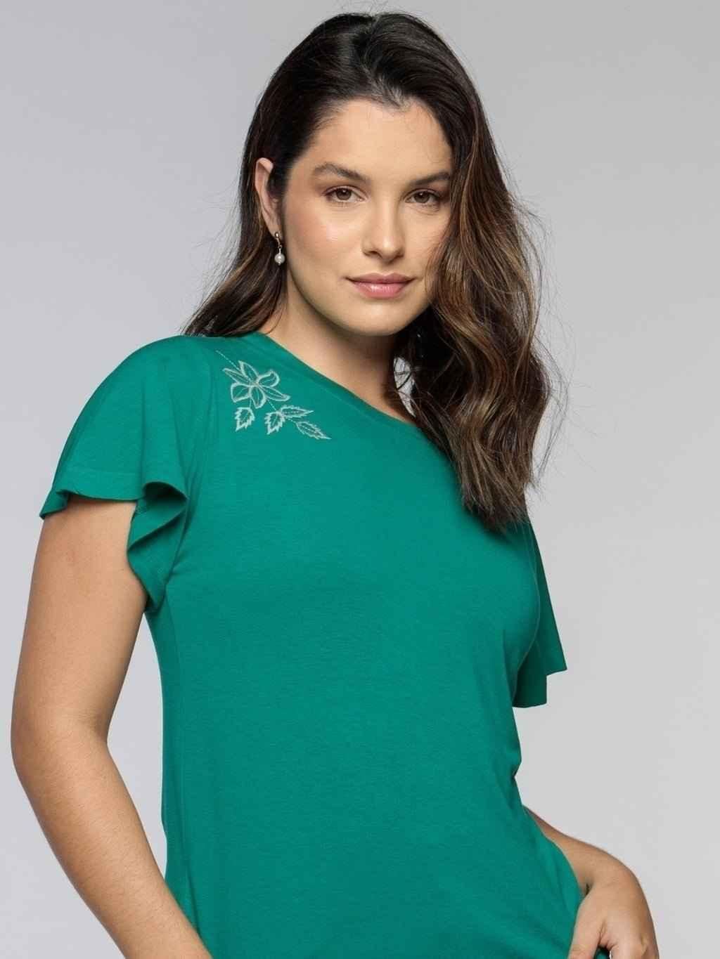Blusa Bordada Flor de Lis