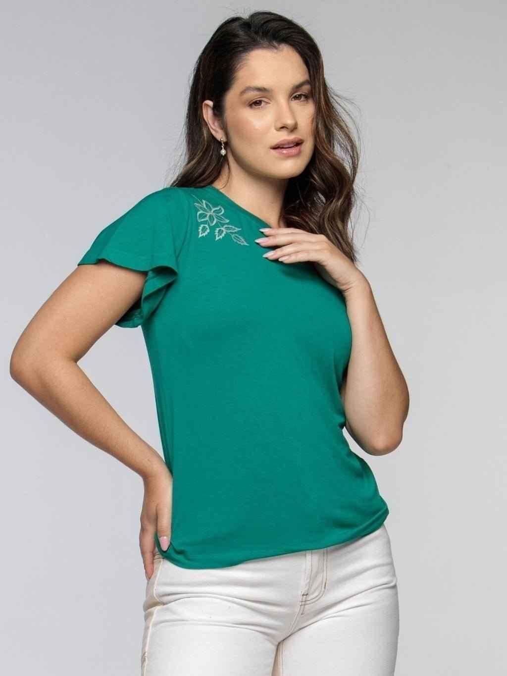 Blusa Bordada Flor de Lis