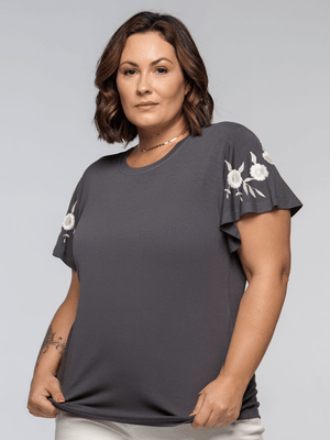Blusa Bordada Sálvia - Divina Garota