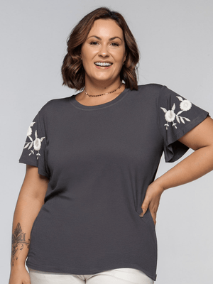 Blusa Bordada Sálvia - Divina Garota