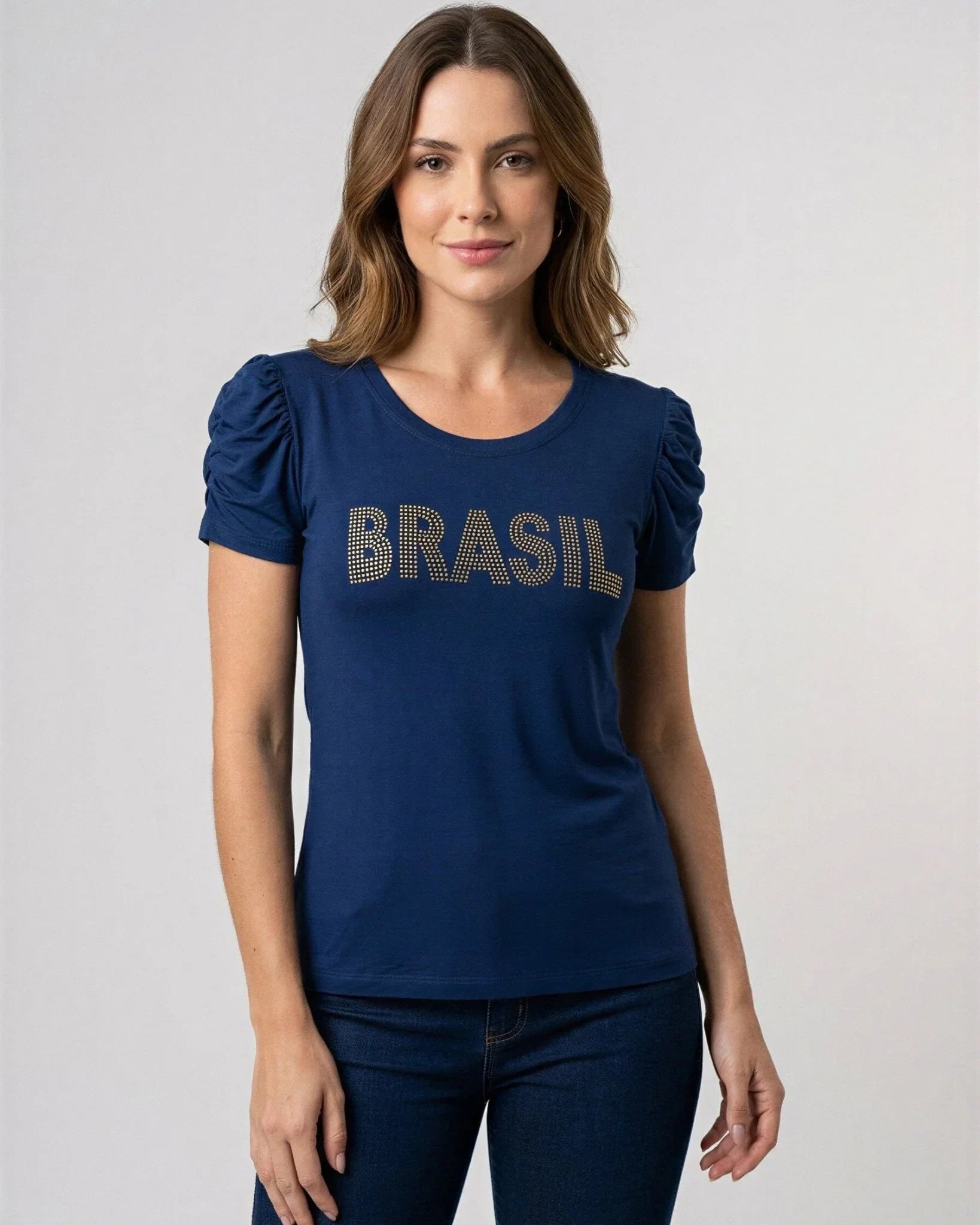 Blusa Bufante Brasil Strass - Divina Garota