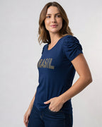 Blusa Bufante Brasil Strass - Divina Garota