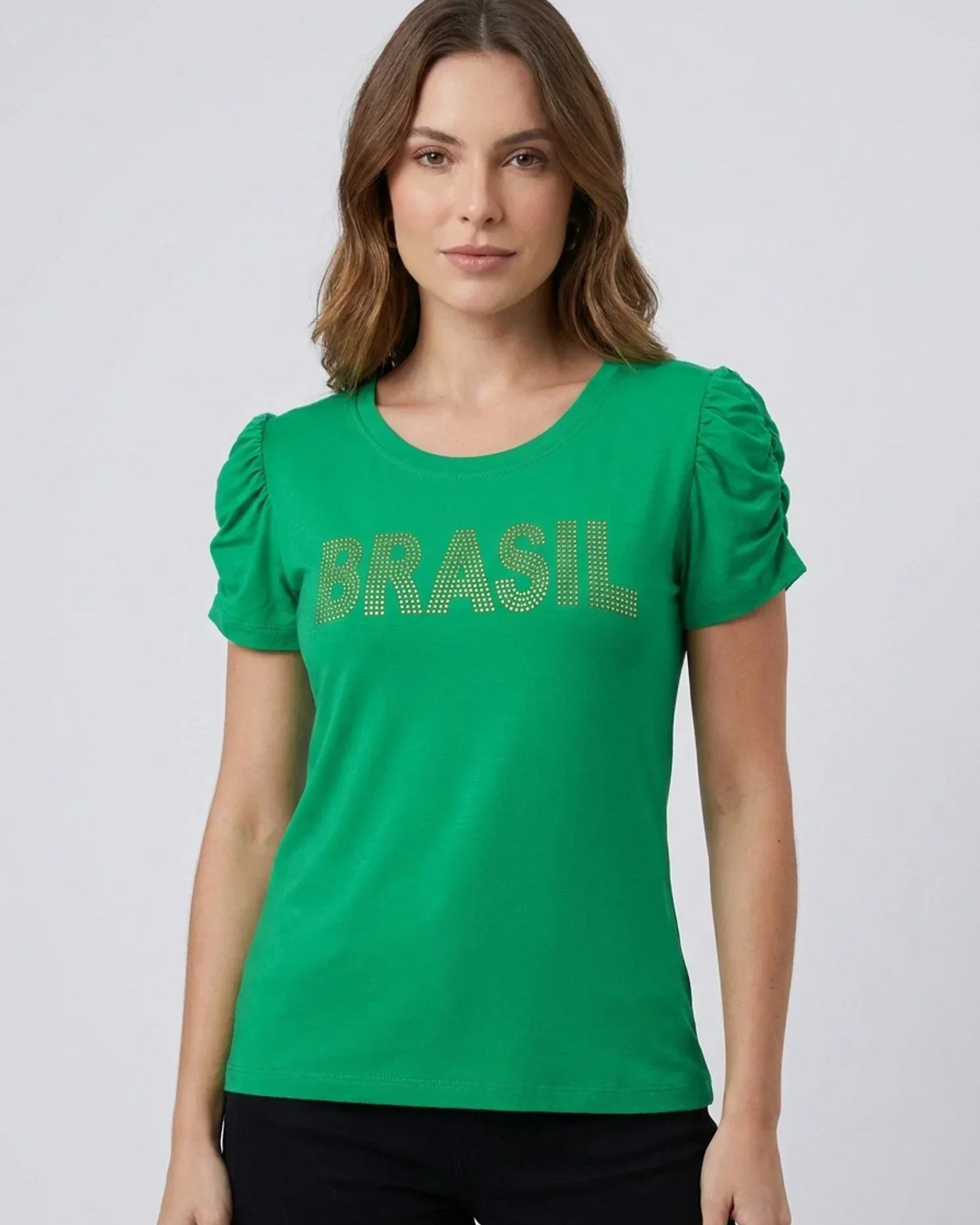 Blusa Bufante Brasil Strass - Divina Garota