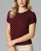 Blusa Bufante Poá Bordô - Divina Garota