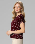 Blusa Bufante Poá Bordô - Divina Garota