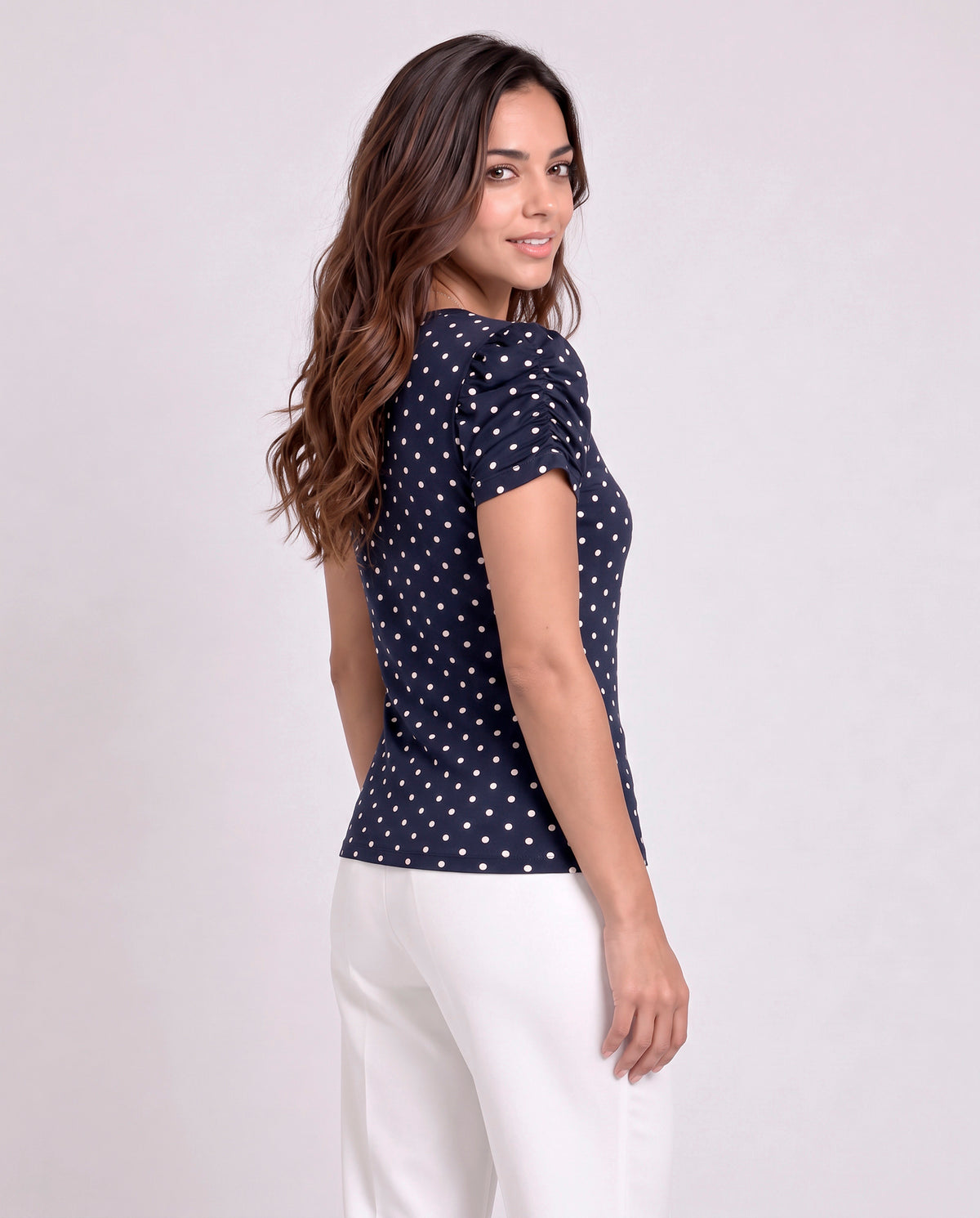 Blusa Bufante Poá Marinho