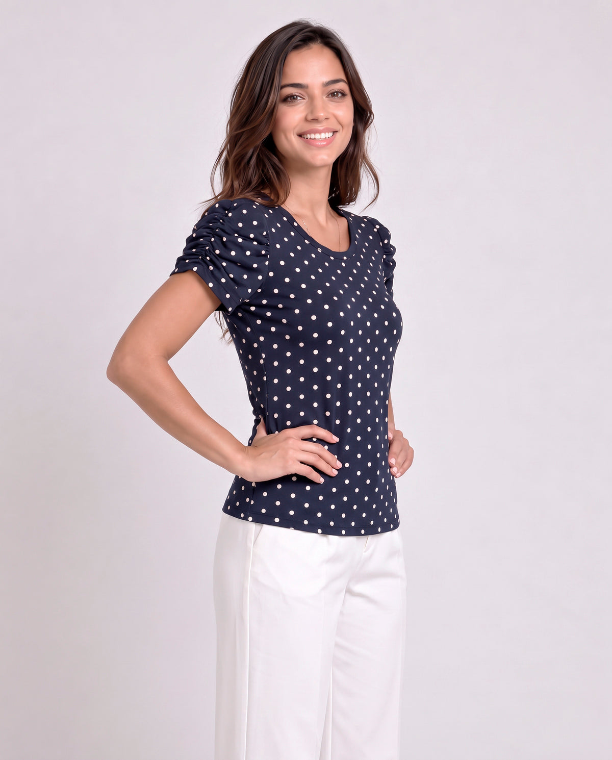 Blusa Bufante Poá Marinho